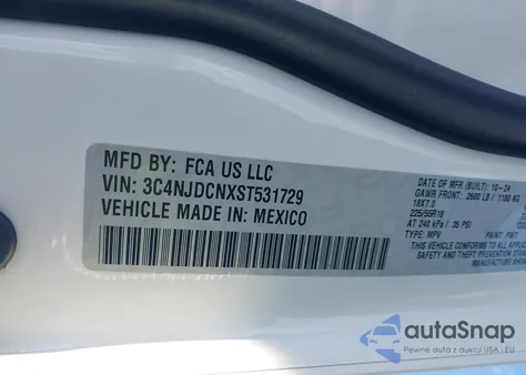 2025 Jeep Compass Limited 4X4 from USA, damaged, VIN 3C4NJDCNXST531729